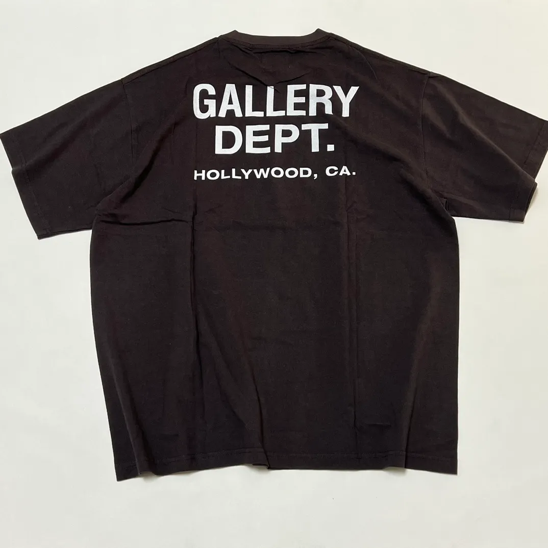 GALLERY DEPT. SOUVENIR TEE Black English LOGO short sleeves Hollywood limited edition Washed black S-XL Classic basic style washed and aged Cylindrical seamless linen and cotton fabric Loose fit